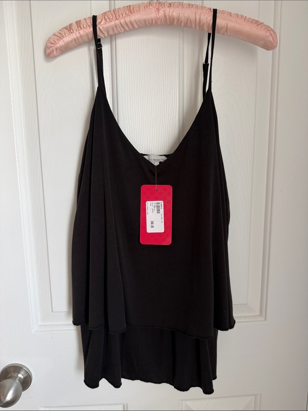 NWT Allison Joy Black Layered Spaghetti Strap Camisole